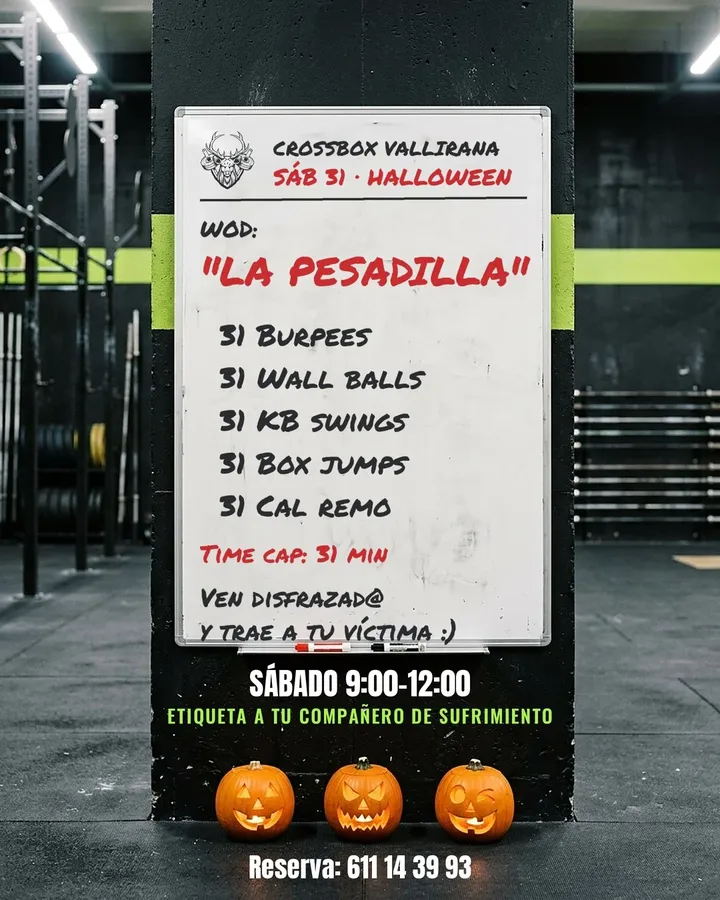 Flyer del WOD «La pesadilla» de Halloween para Crossbox Vallirana