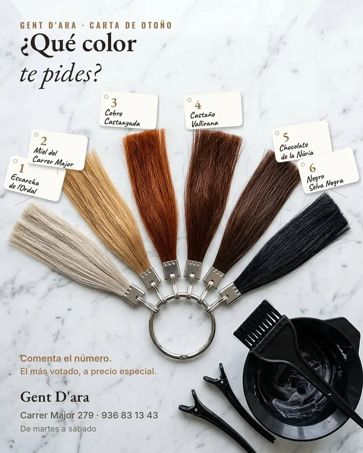 Flyer de la carta de colores de otoño de Gent D'ara