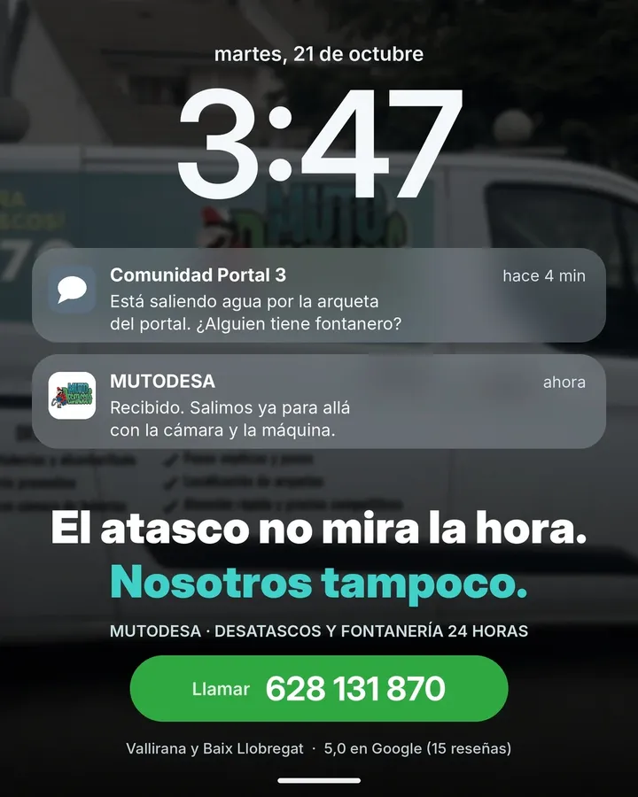 Flyer de pantalla de móvil a las 3:47 para Mutodesa