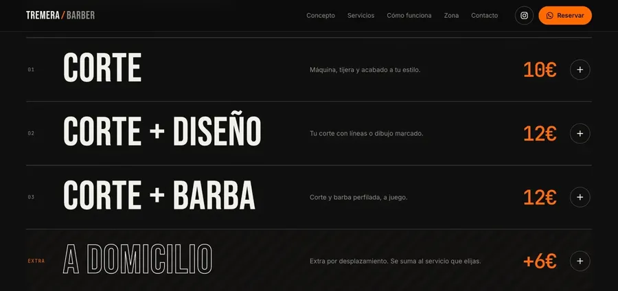 Tremera Barber, versión escritorio 3